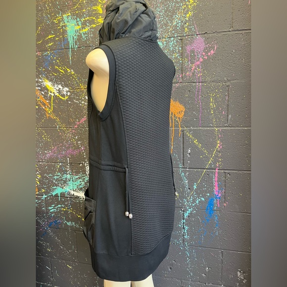 LA-EL COUTURE BLACK QUILTED VEST DRESS - Picture 6 of 16